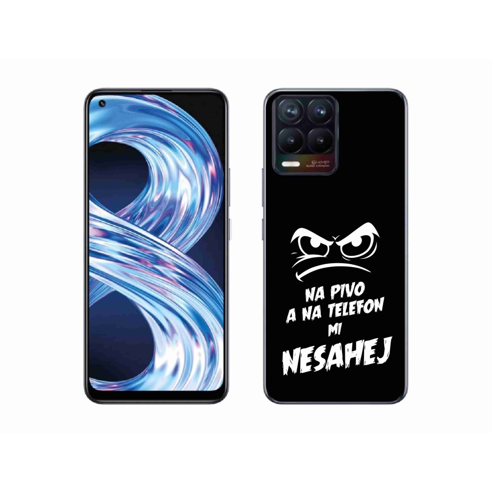 Gél borítás mmCase a Realme 8 4G-hez - sör motívum 2 fekete háttérrel