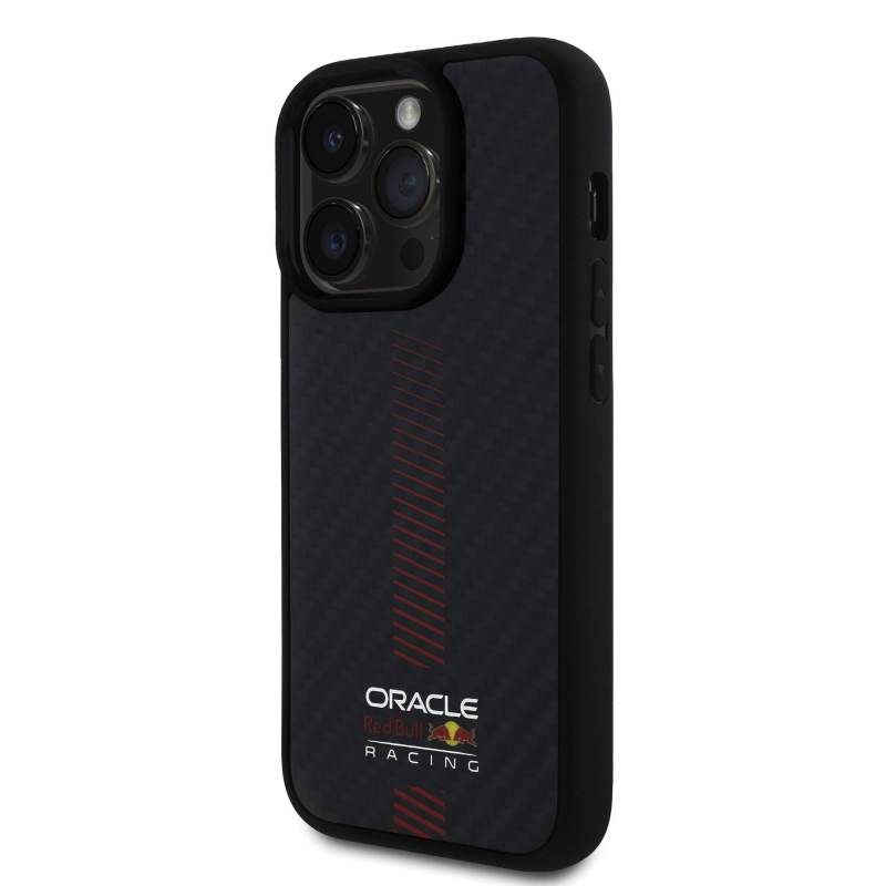 Red Bull Carbon Powerbar MagSafe MagSafe hátlap iPhone 14 Pro-hoz Fekete
