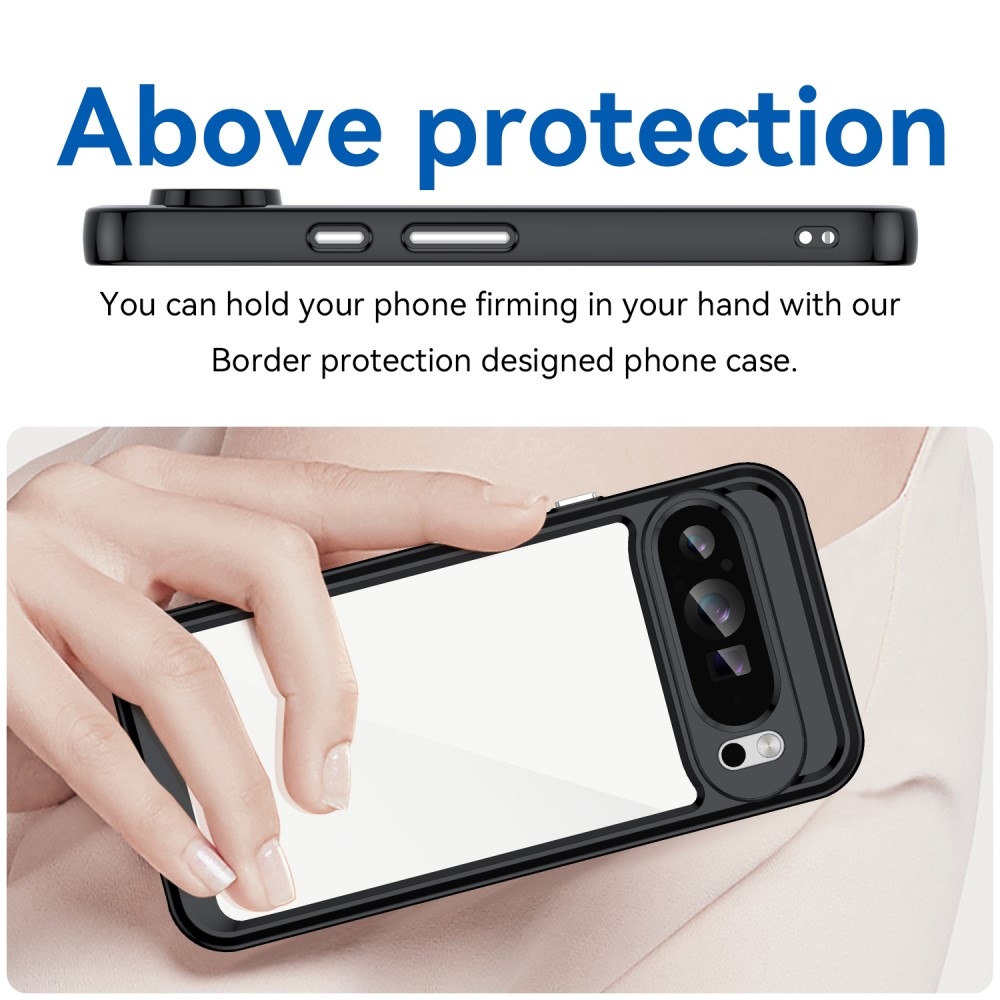 Gél tok fix hátlappal a Google Pixel 9 Pro XL számára - fekete