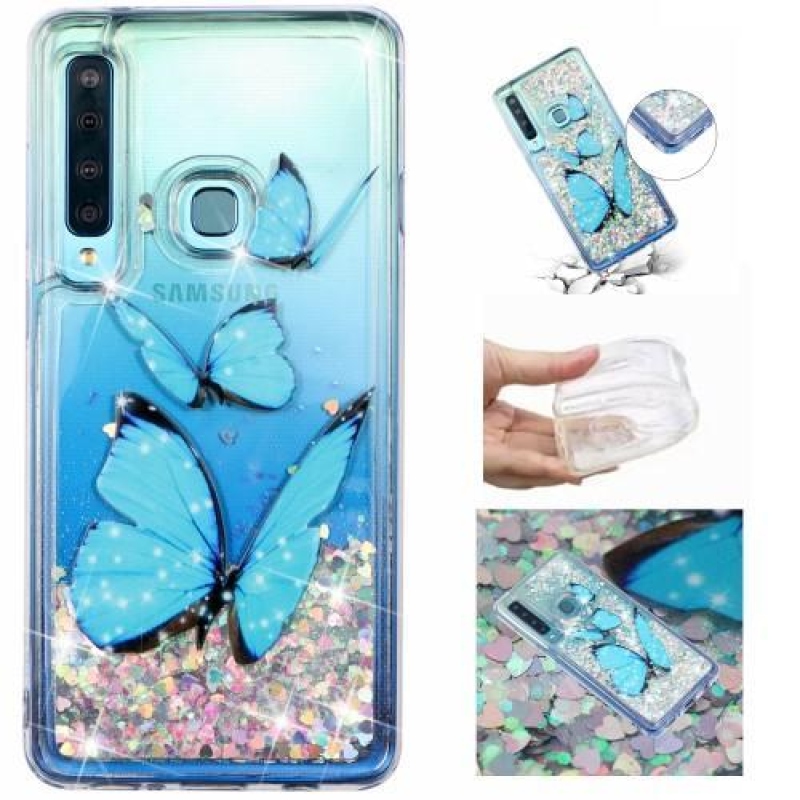 Dinamikus homokóra zselés tok Samsung Galaxy A9 - kék pillangó