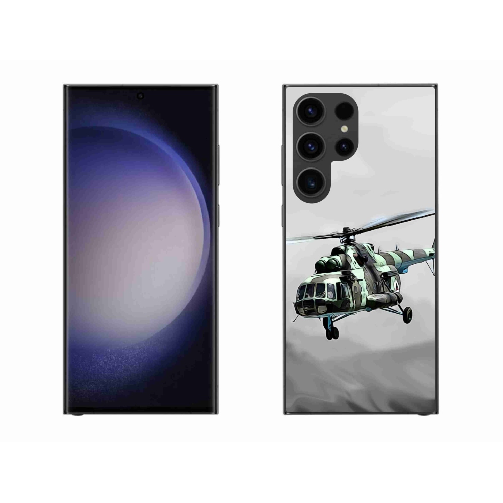 Gél borító mmCase Samsung Galaxy S23 Ultra 5G - katonai helikopterhez