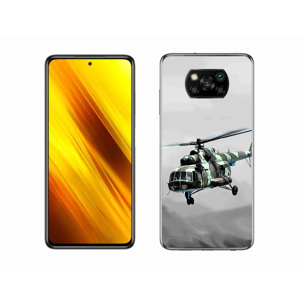 Gél borítás mmCase a Xiaomi Poco X3 Pro számára - katonai helikopter
