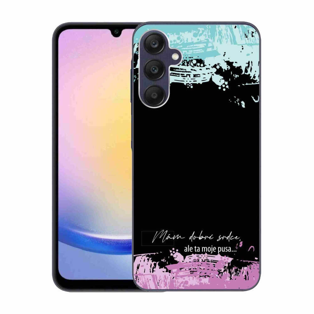 Gél borító mmCase Samsung Galaxy A25 5G - vicces szöveg 3 fekete háttérrel