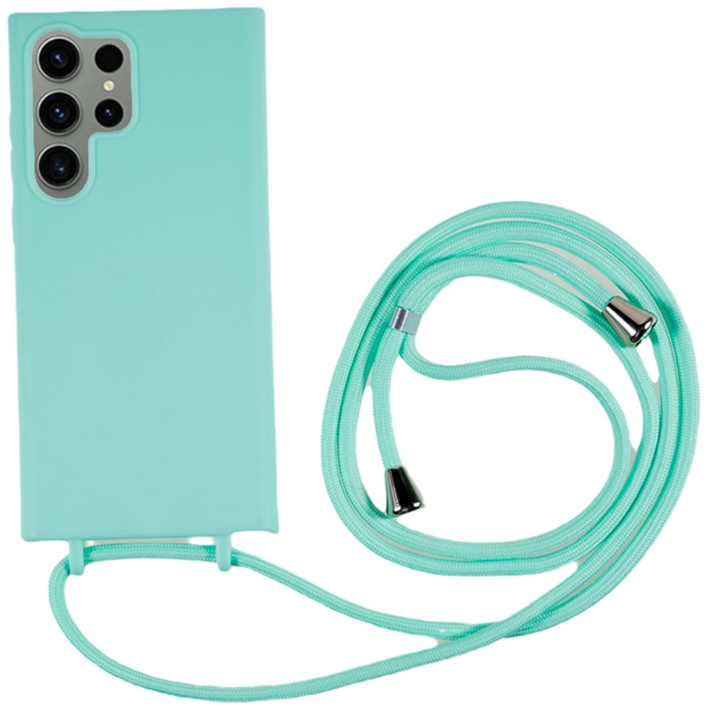 Zsinórral ellátott zselés tok Samsung Galaxy S25 Ultra készülékhez - teal színű