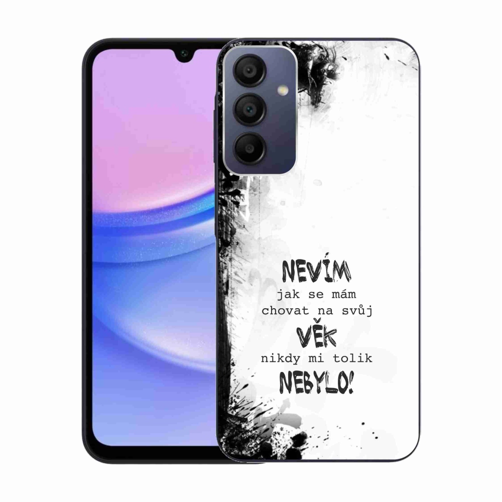 Gél borító mmCase Samsung Galaxy A15 4G/5G készülékhez - vicces szöveg 14 fehér háttér