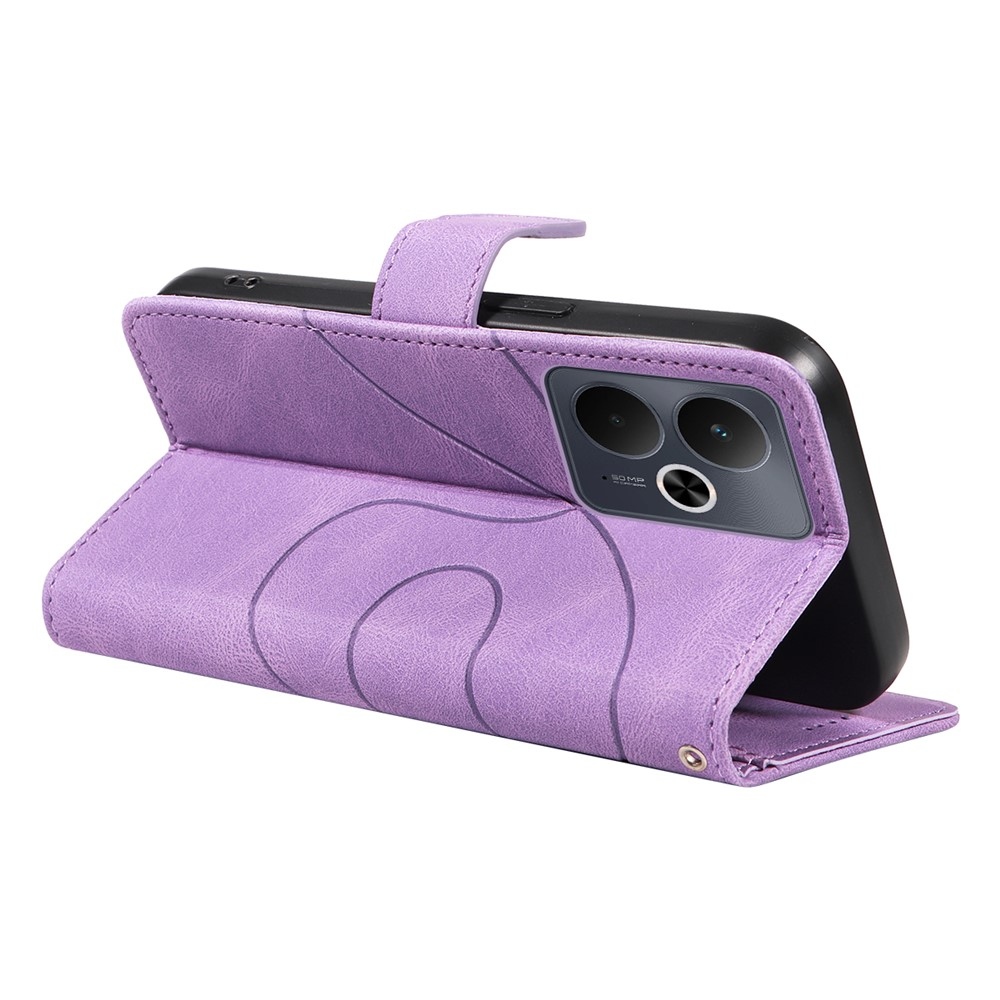 Ívelt könyvtáska a Realme 14 5G/14T 5G számára - lila