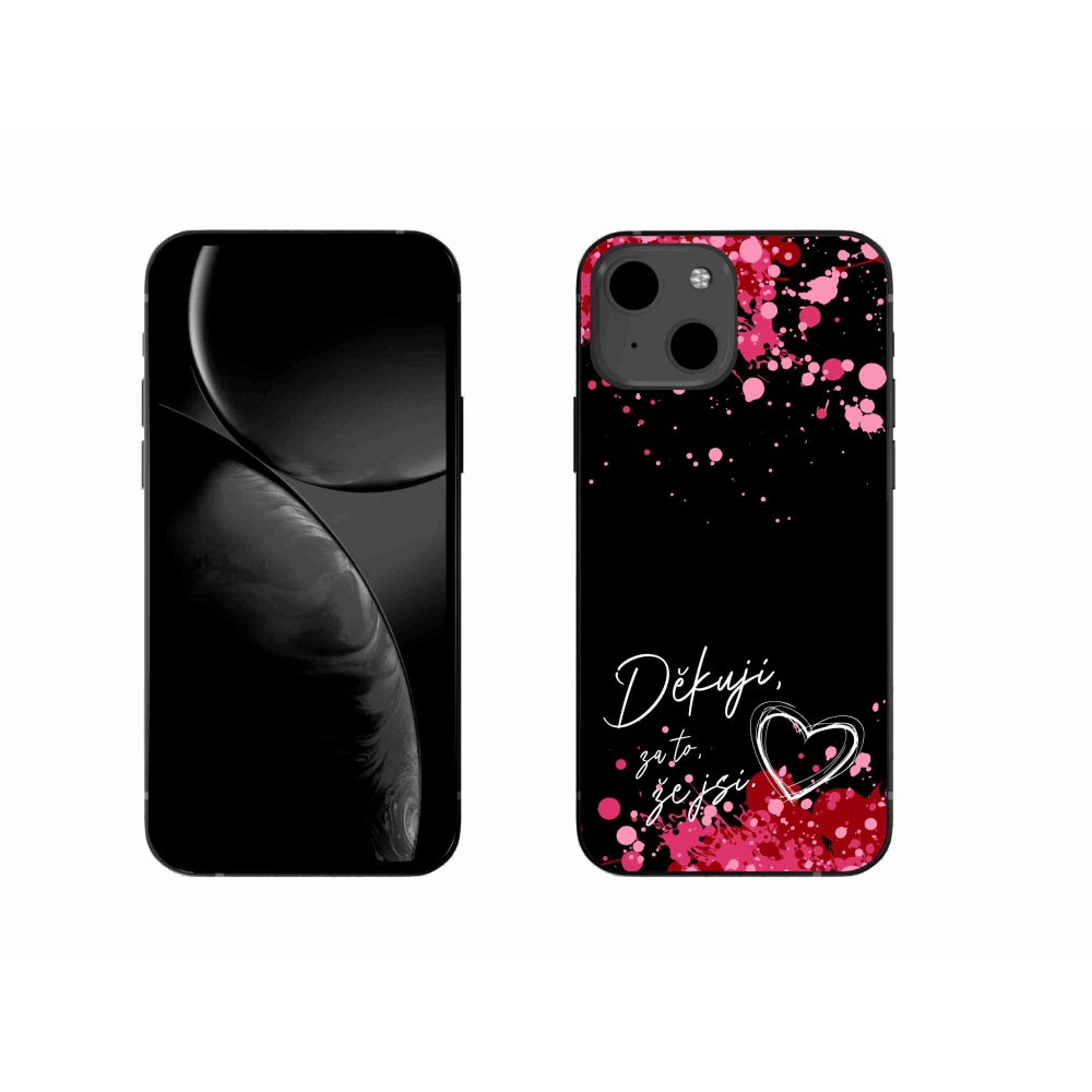 Gél borítás mmCase iPhone 13 6.1 készülékhez - szerelmes szöveg 2 fekete háttér