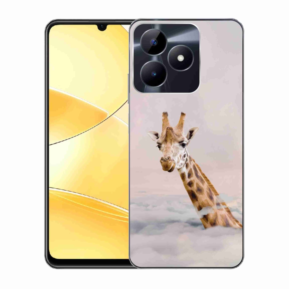Zselés borítás mmCase a Realme C51/C53 készülékhez - zsiráf a felhőkben