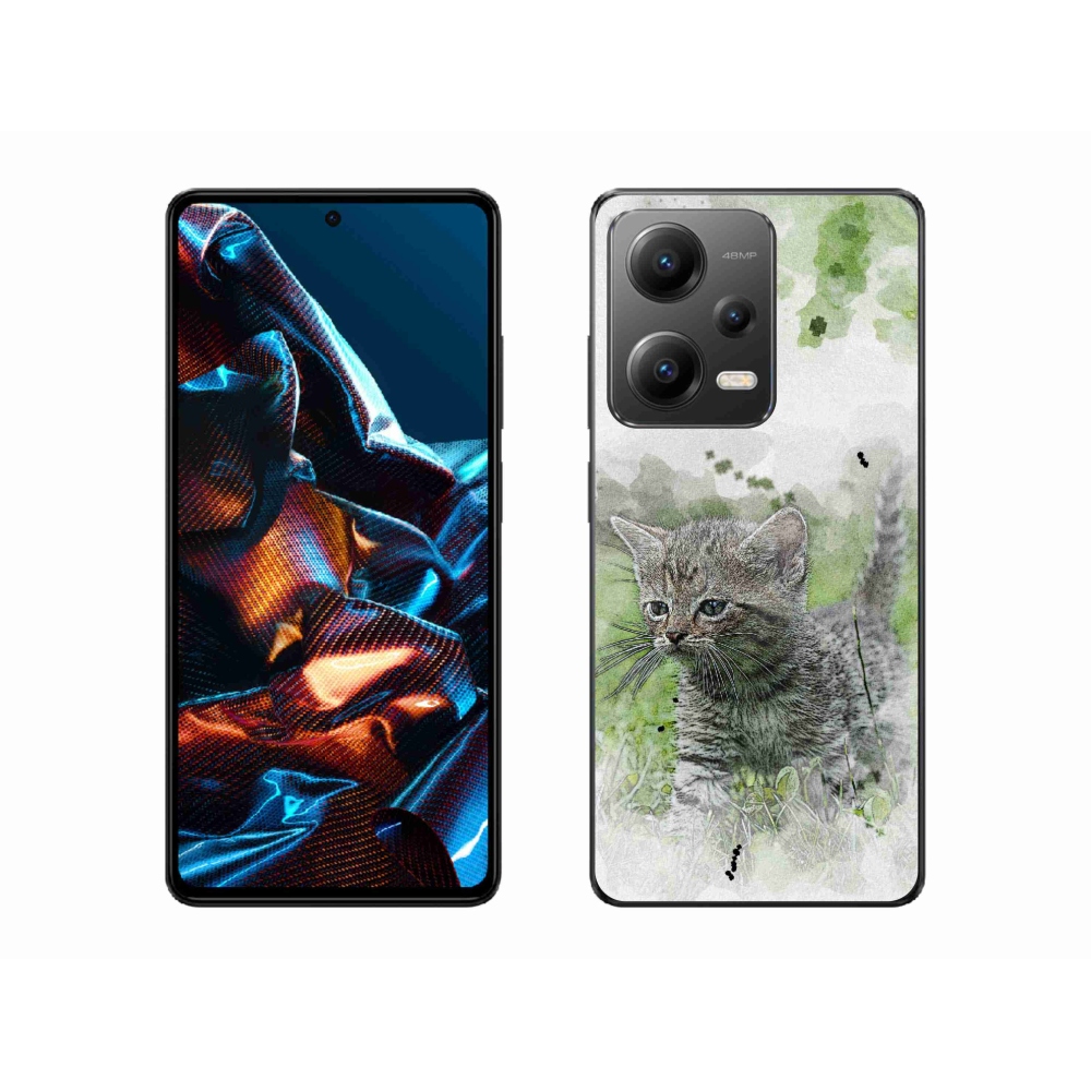 Gél borítás mmCase a Xiaomi Redmi Note 12 Pro 5G számára - aranyos cica 1