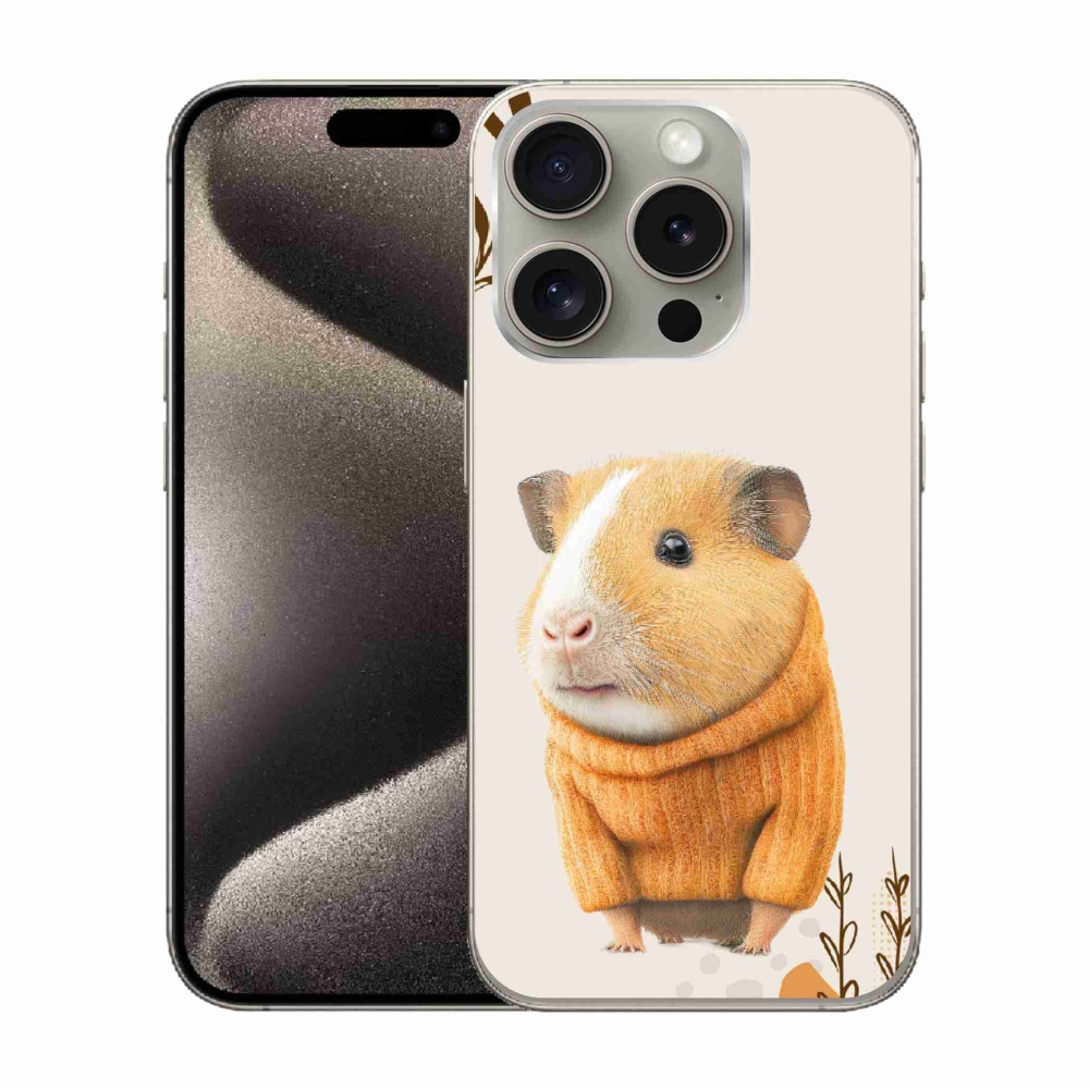 Gél borítás mmCase iPhone 15 Pro készülékhez - tengerimalac pulóverben