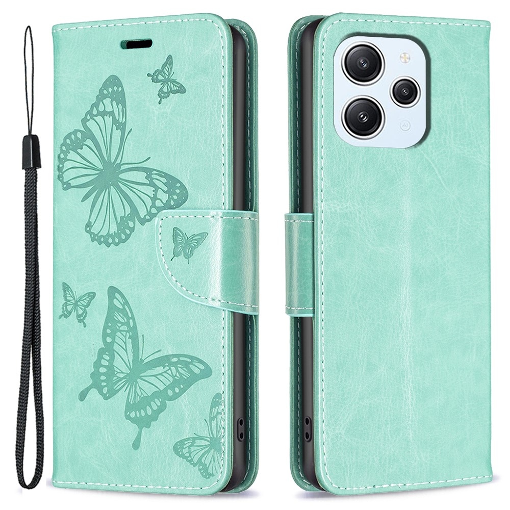 Pillangó könyv tok a Xiaomi Redmi 12 4G/5G-hez - teal színű