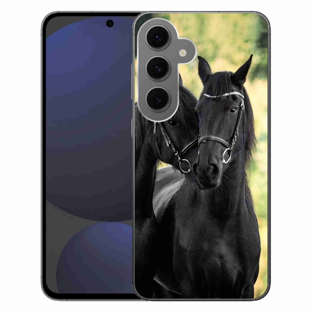 Zselés borítás mmCase Samsung Galaxy S24 FE - két fekete ló