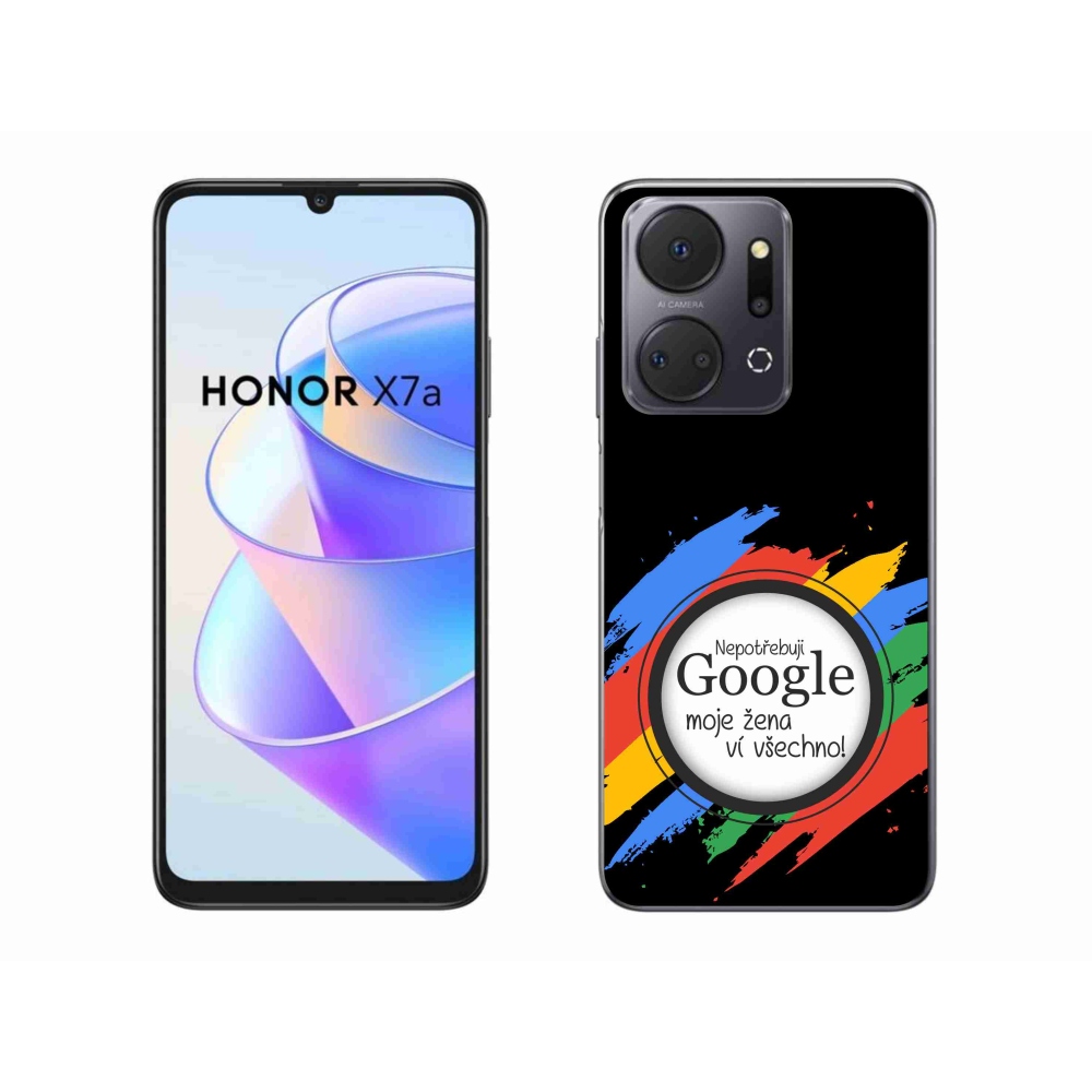 Gél borító mmCase a Honor X7a számára - a nő mindent tud fekete háttérrel