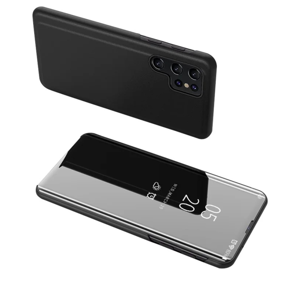 Átlátszó zárófedél matt előlappal Samsung Galaxy S24 Ultra készülékhez - fekete