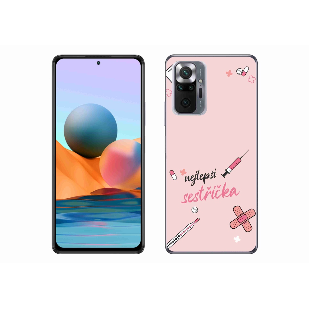 Gél borító mmCase a Xiaomi Redmi Note 10 Pro - legjobb kishúg rózsaszín háttérrel