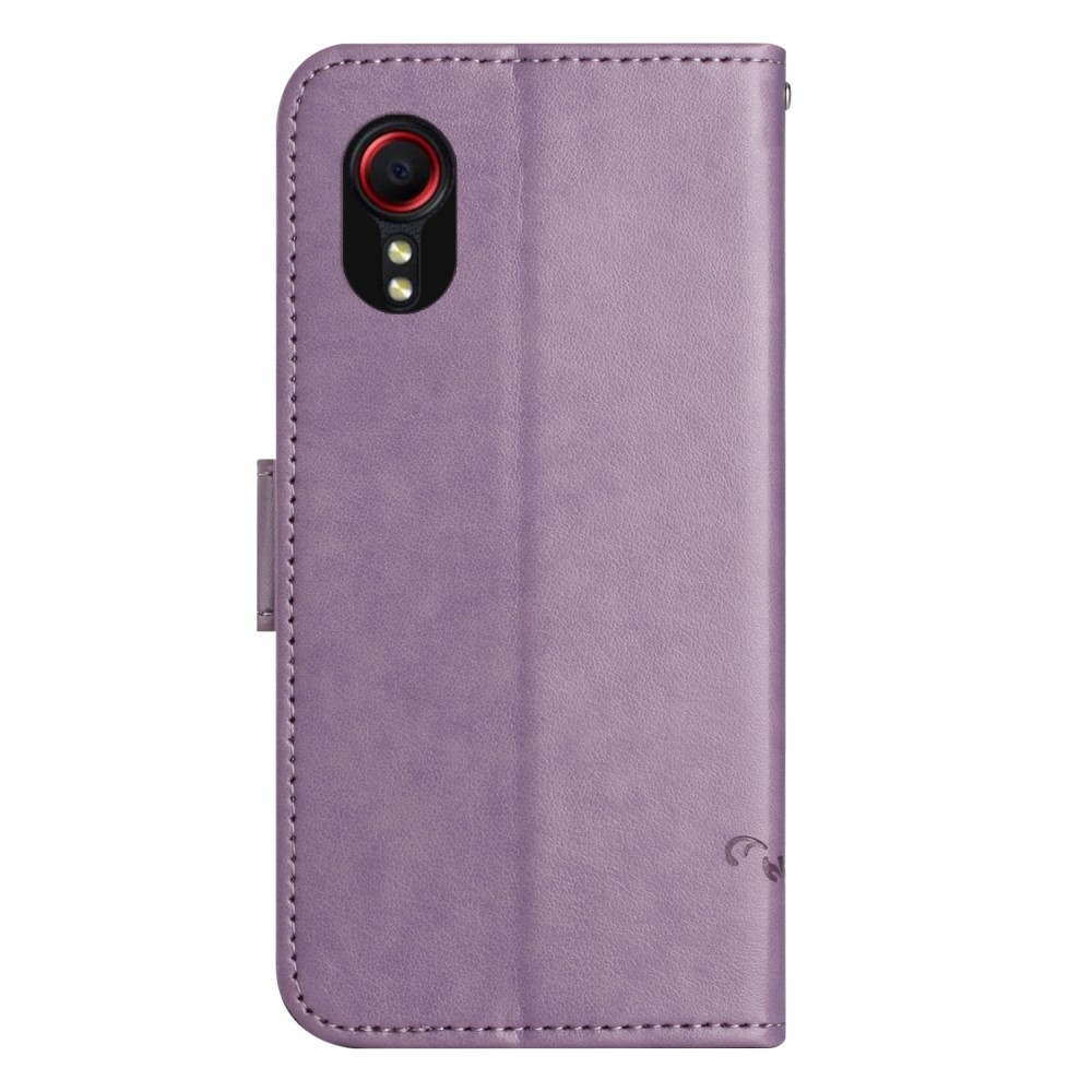 Virágos könyv tok Samsung Galaxy Xcover 7 készülékhez - világos lila