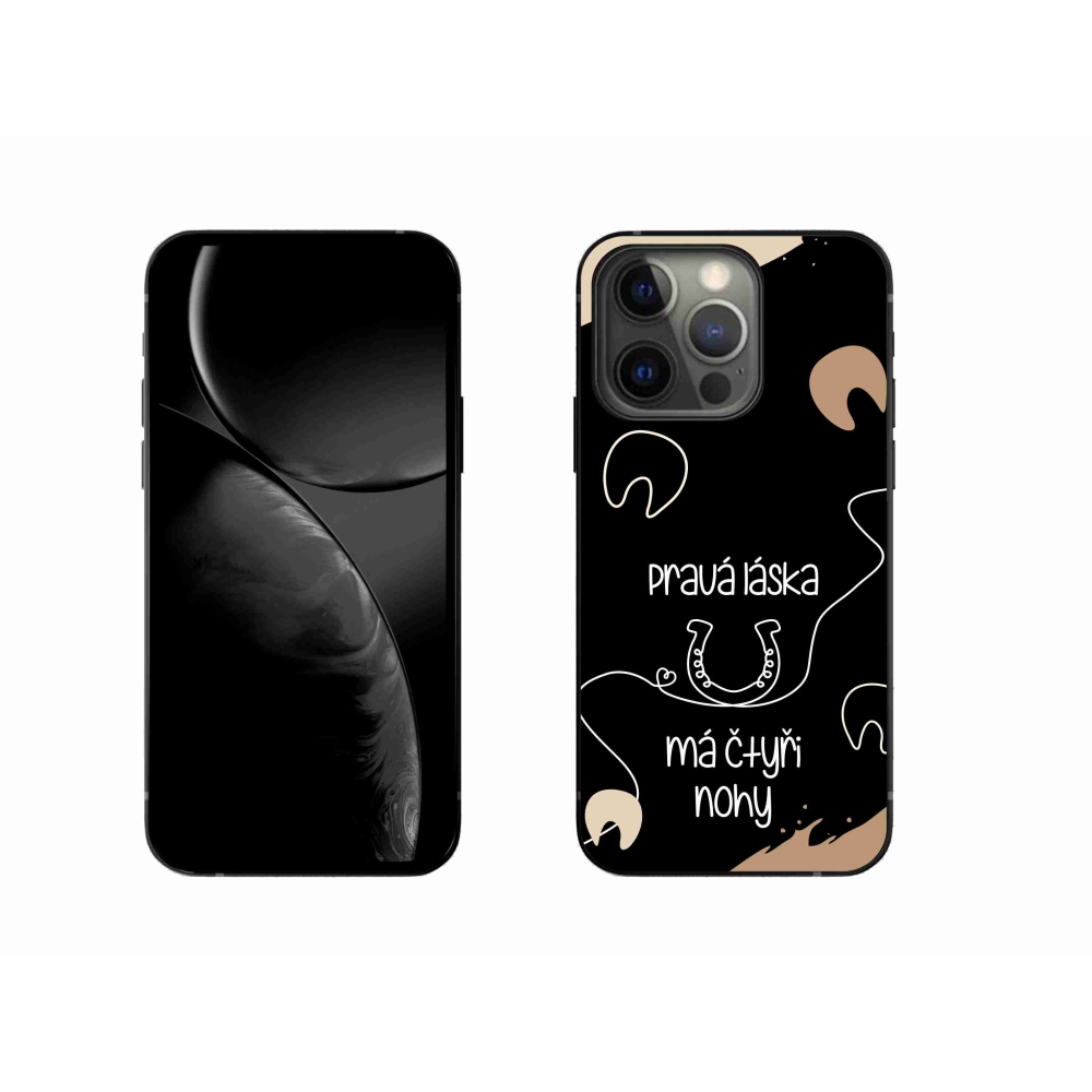 Gél borítás mmCase iPhone 13 Pro 6.1 készülékhez - Ló motívum fekete háttér