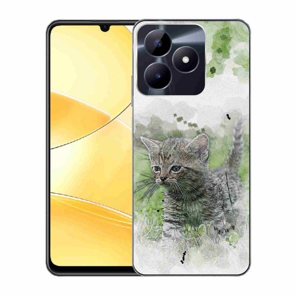 Gél borító mmCase a Realme C51/C53 készülékhez - aranyos cica 1