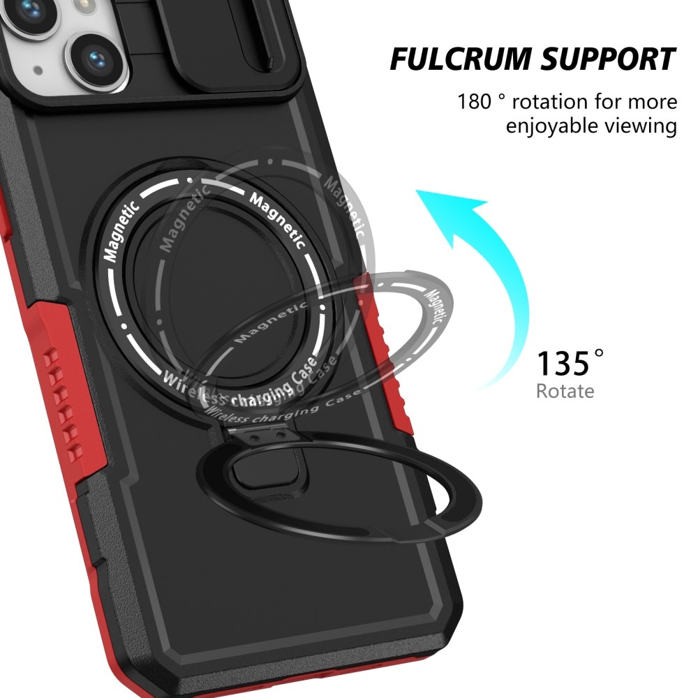 Fulcrum tartós borító kameravédelemmel és MagSafe funkcióval iPhone 14 készülékhez - Piros/fekete