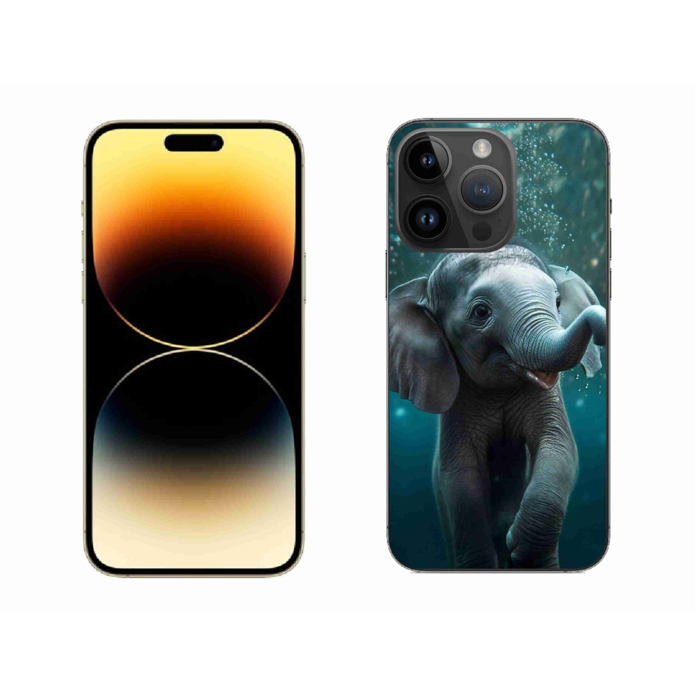 Zselés borítás mmCase iPhone 14 Pro Max készülékhez - elefánt a víz alatt