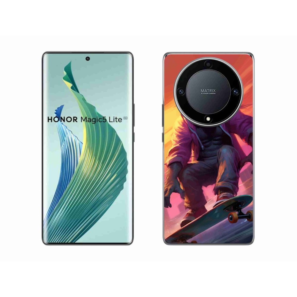Gél borítás mmCase a Honor Magic 5 Lite 5G számára - gorilla a gördeszkán
