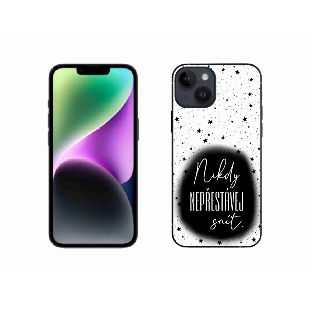 Gél borítás mmCase iPhone 14 készülékhez - idézet 1 fekete-fehér háttér