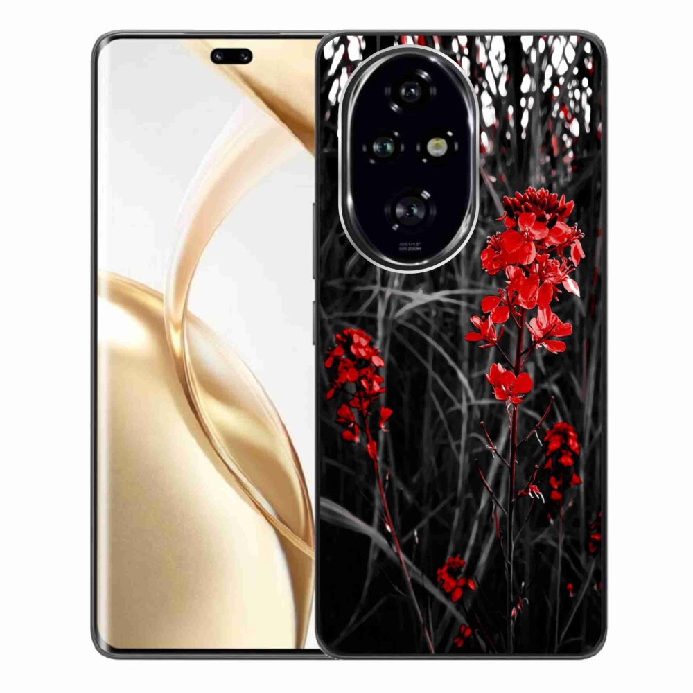 Zselés borítás mmCase a Honor 200 Pro 5G számára - piros növény