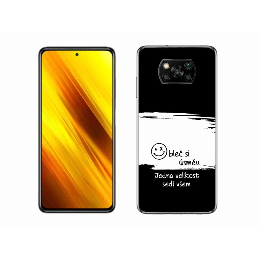 Gél borító mmCase a Xiaomi Poco X3 Pro számára - vicces szöveg 8 fekete és fehér háttérrel