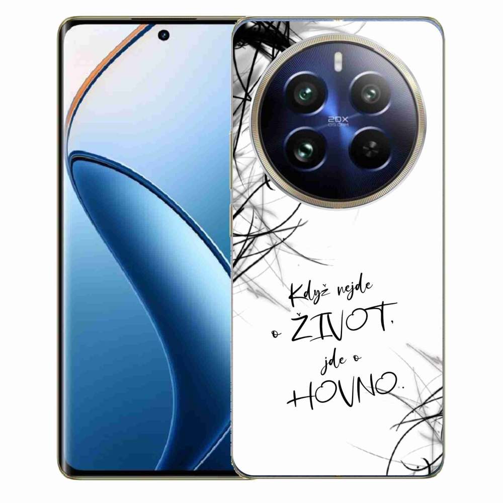 Gél borító mmCase a Realme 12 Pro 5G/12 Pro+ 5G számára - vicces szöveg 16 fehér háttér