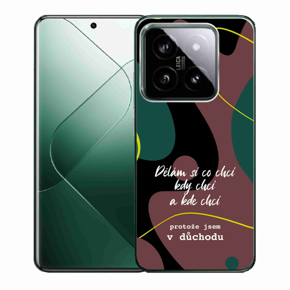 Gél borító mmCase a Xiaomi 14-hez - vicces szöveg 10 fekete háttérrel