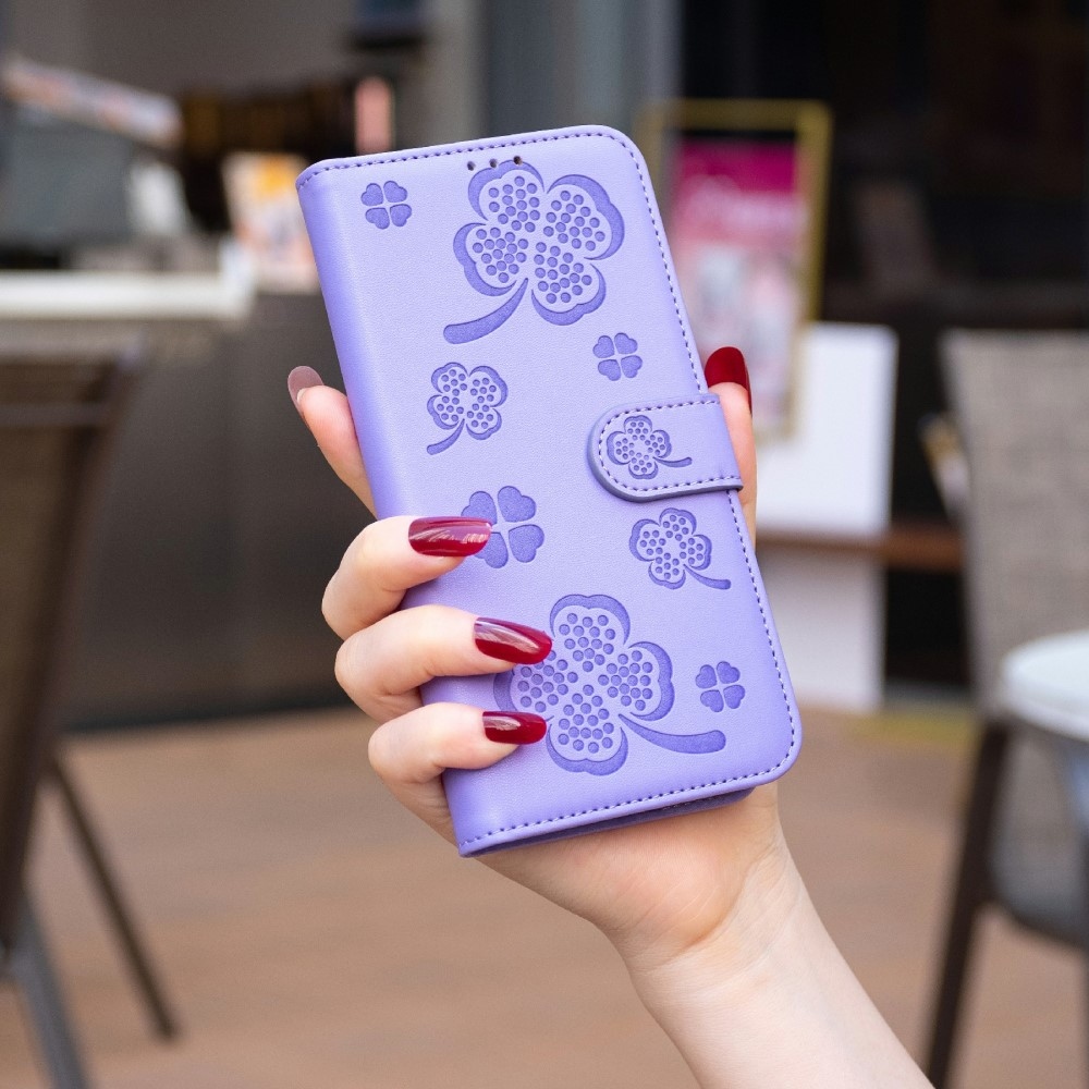 Clover könyv tok Samsung Galaxy A06 4G készülékhez - lila