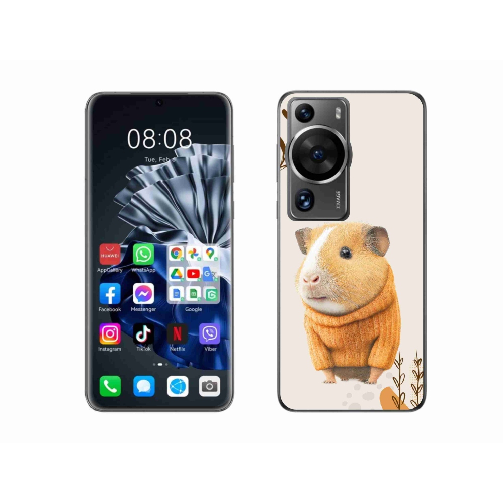 Gél borítás mmCase a Huawei P60 Pro számára - tengerimalac a pulóverben