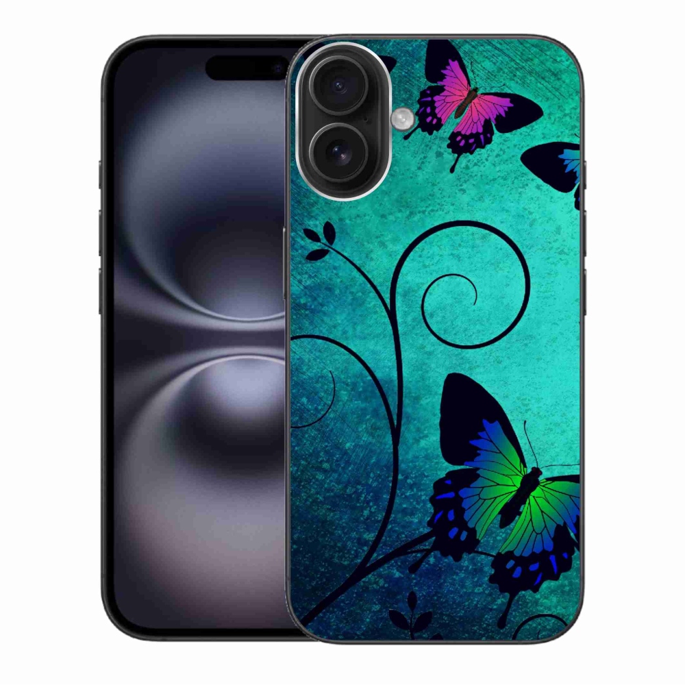 Zselés borítás mmCase iPhone 16 Plus készülékhez - színes pillangók