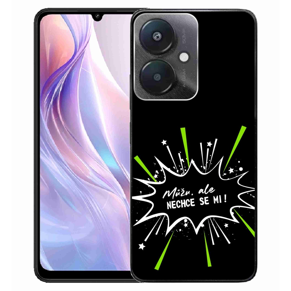 Gél borító mmCase a Xiaomi Redmi 13C 5G-hez - vicces szöveg 11 fekete háttérrel