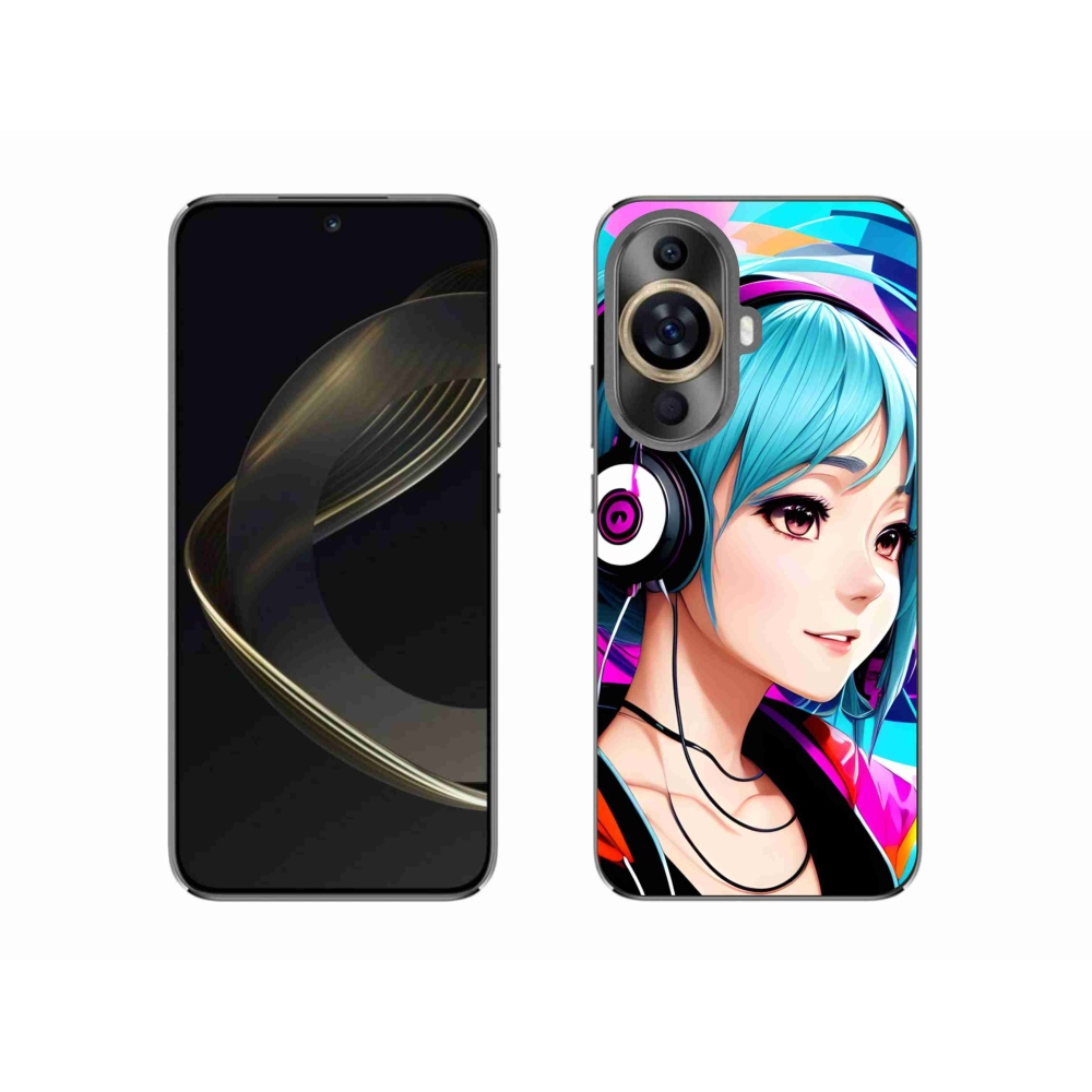 Gél borító mmCase a Huawei Nova 11-en - lány fejhallgatóval