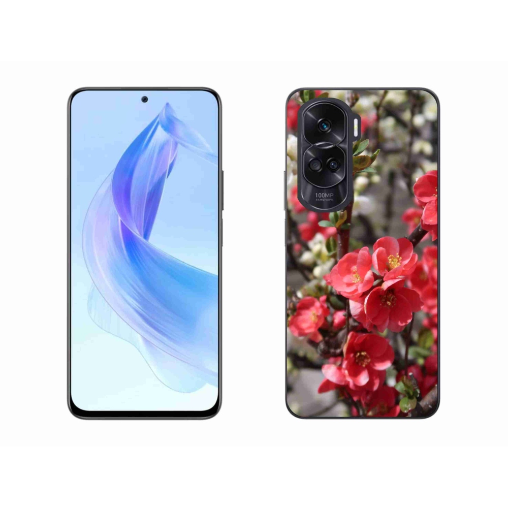 Zselés borítás mmCase a Honor 90 Lite-hoz - piros virágok