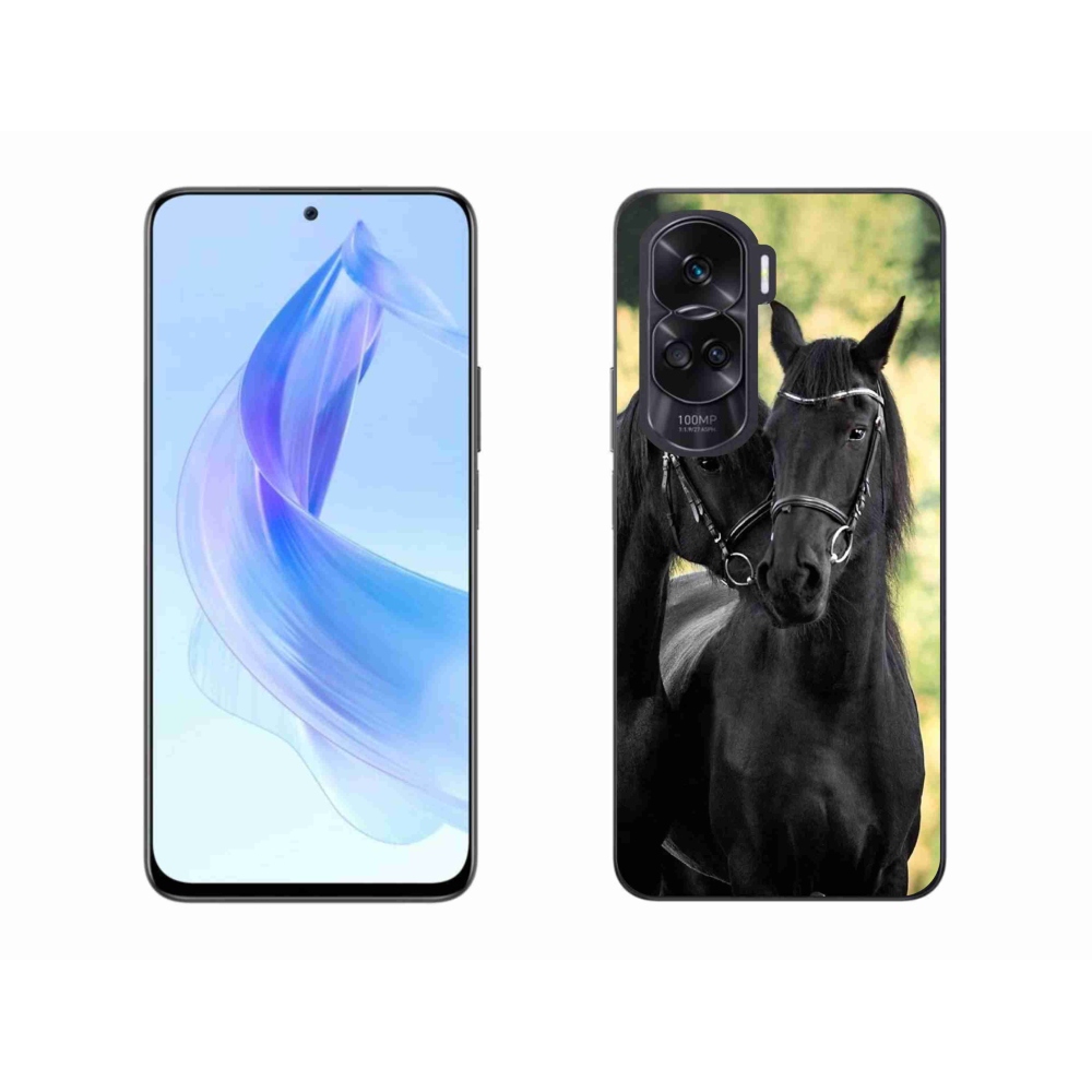 Zselés borítás mmCase a Honor 90 Lite-hoz - két fekete ló