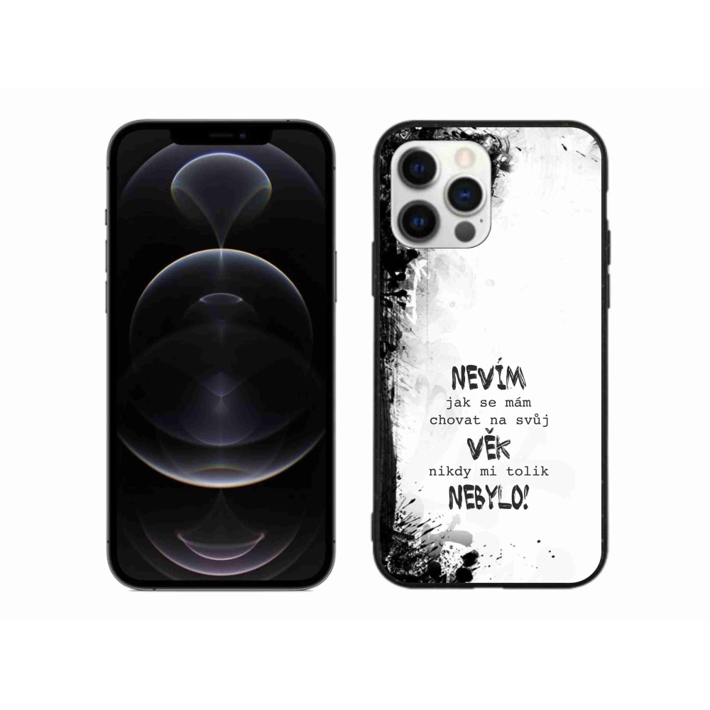 Gél borítás mmCase iPhone 12 Pro Max készülékhez - vicces szöveg 14 fehér háttér