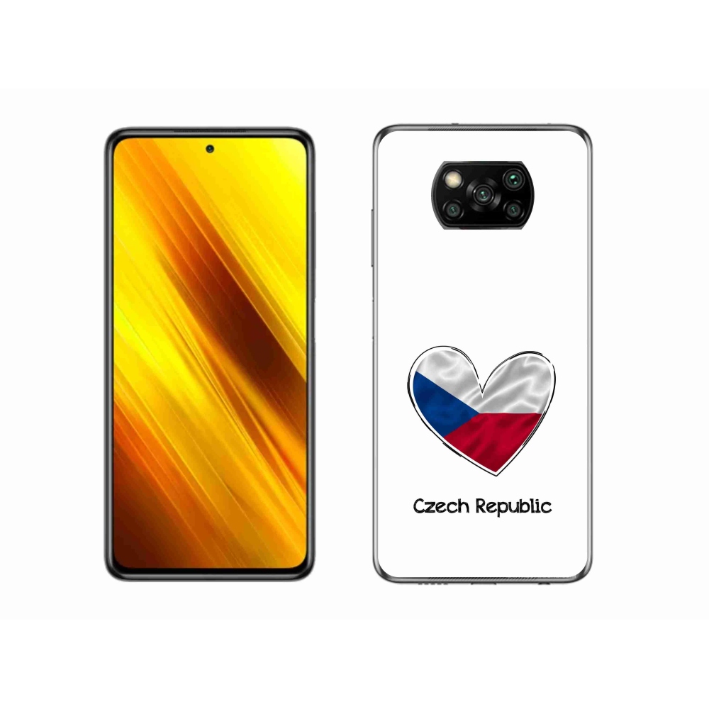 Gél borító mmCase a Xiaomi Poco X3 Pro számára - szív zászló fehér háttérrel