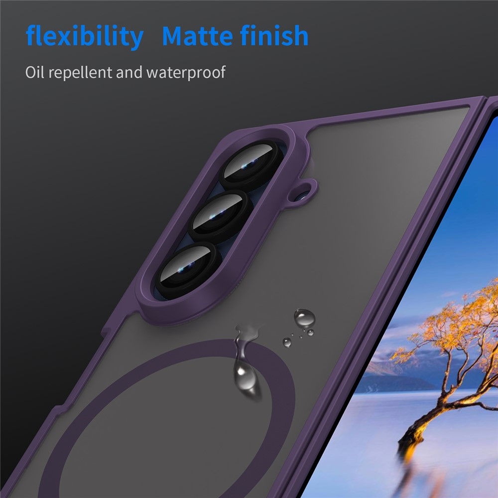 Matt zselés tok MagSafe tok Samsung Galaxy Z Fold7 5G-re - lila