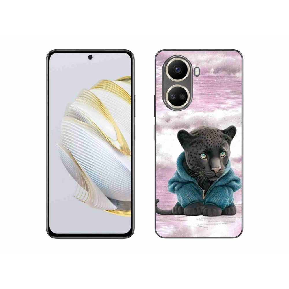Gél borítás mmCase a Huawei Nova 10 SE számára - fekete párduc pulóverben