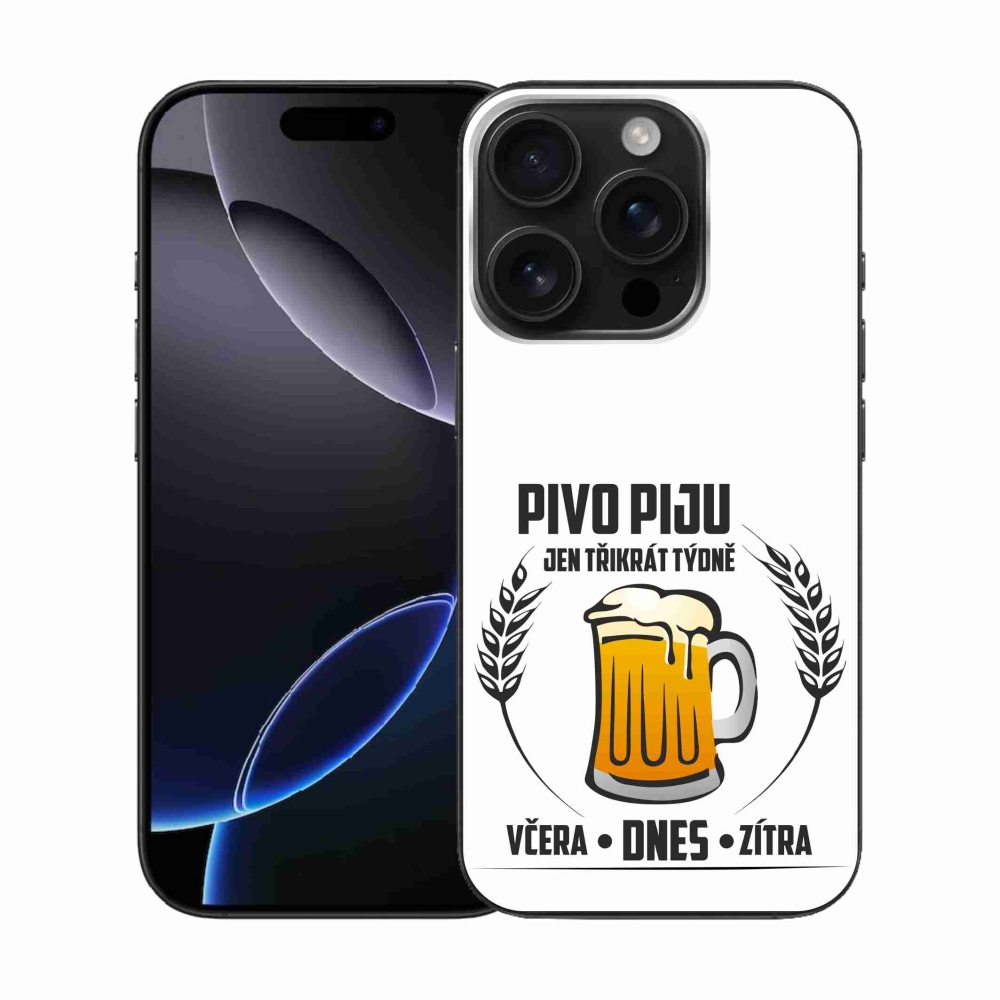 Gél borítás mmCase iPhone 16 Pro készülékhez - sör motívum fehér háttér