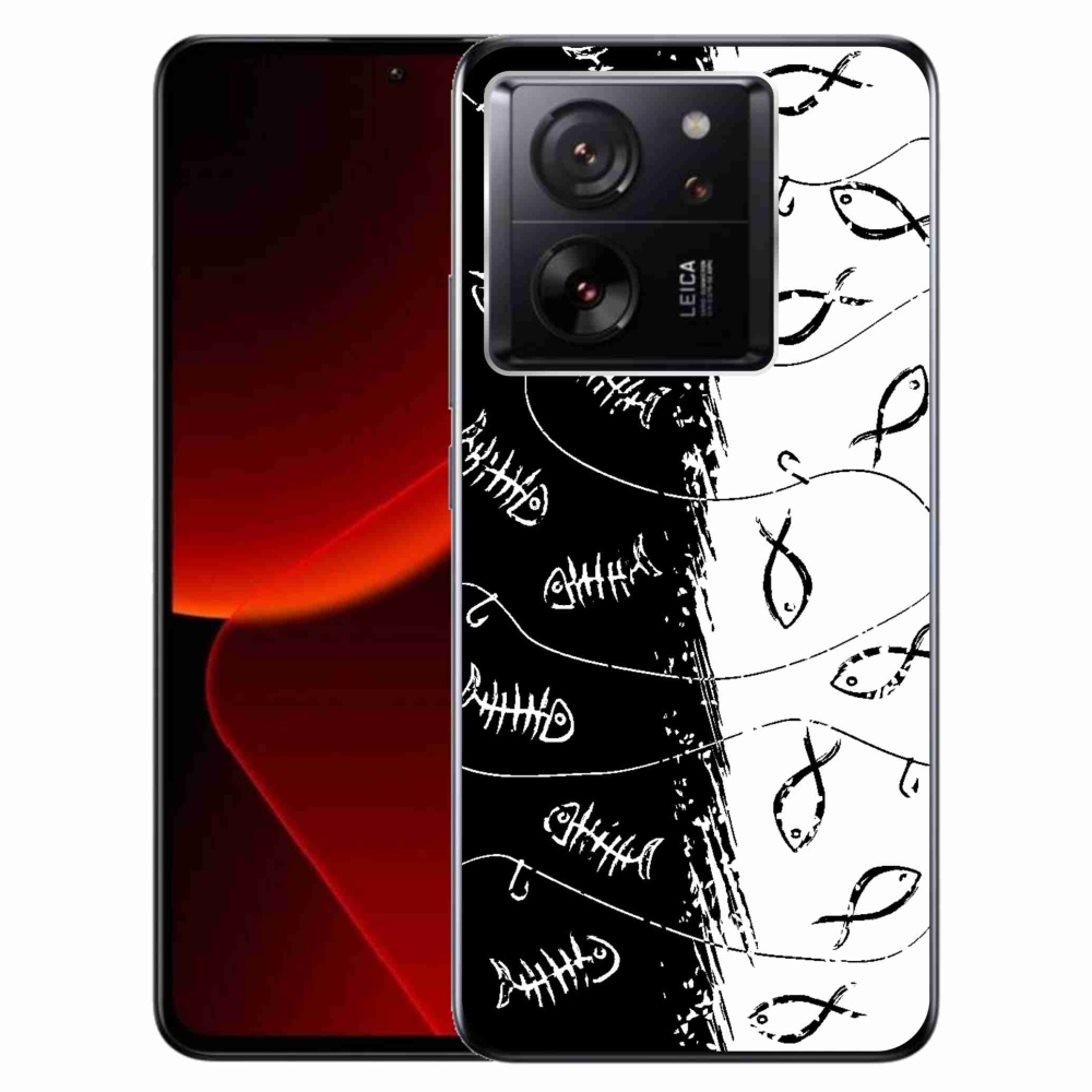 Gél borítás mmCase a Xiaomi 13T/13T Pro számára - csontvázak és halak