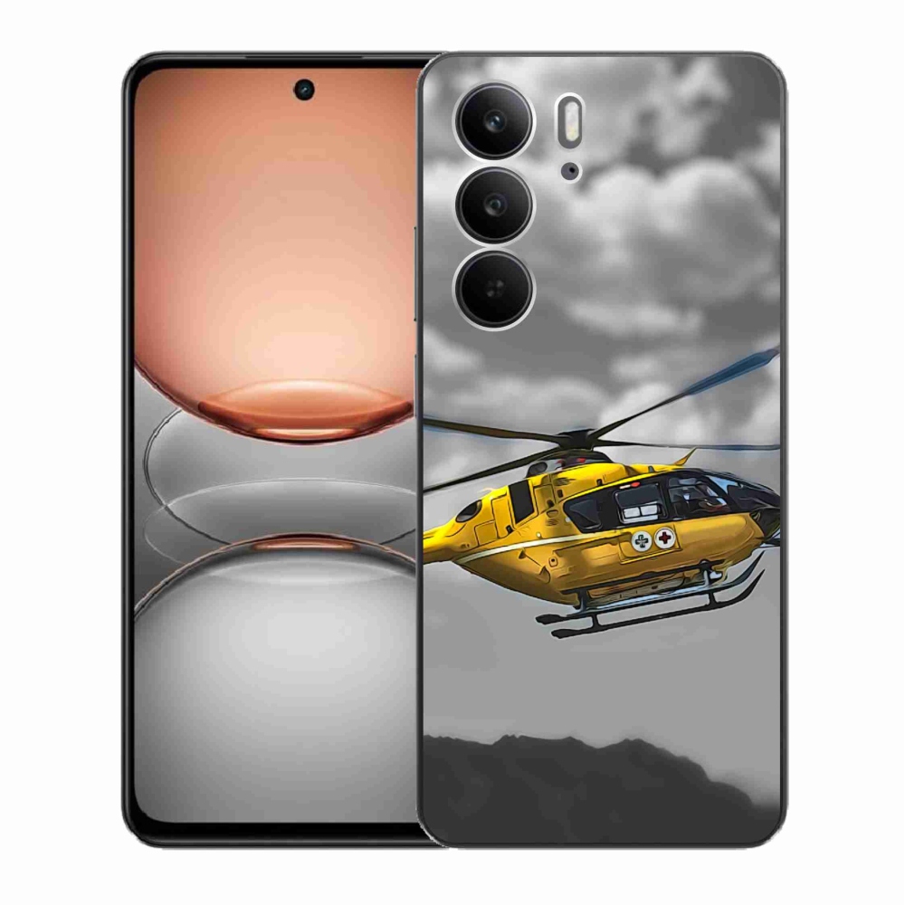 Zselés borítás mmCase a Realme C75 készülékhez - sárga helikopter