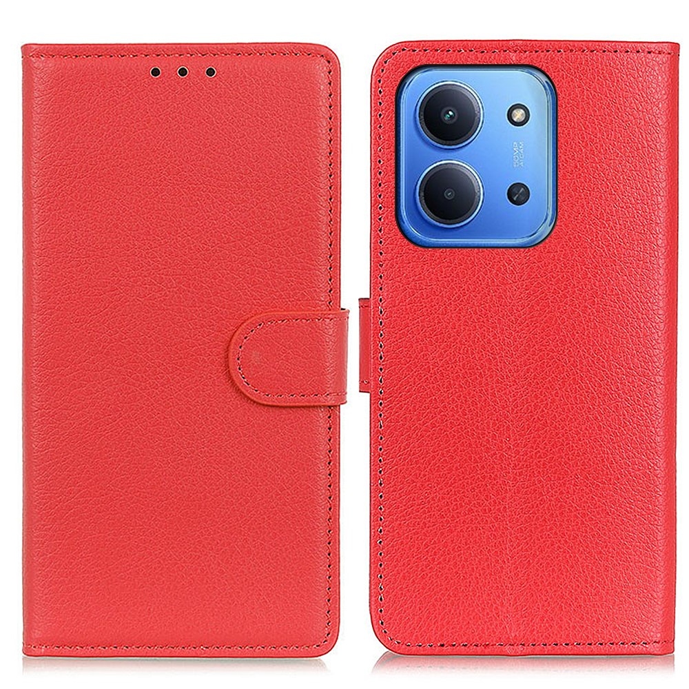 Litchie könyv tok Xiaomi Redmi 15C 4G/5G (173mm) - piros