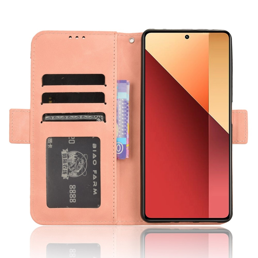 Kártyás könyv tok Xiaomi Redmi Note 14S/Note 13 Pro 4G/Poco M6 Pro - rózsaszínű