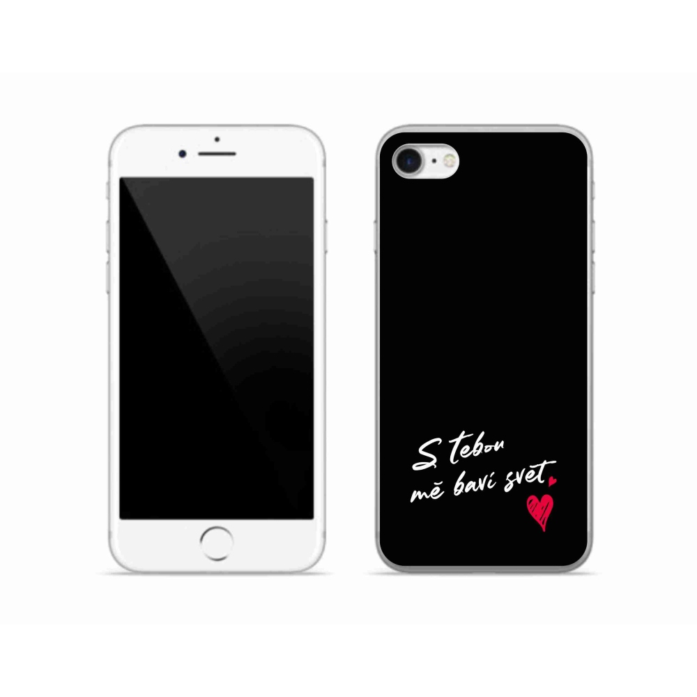 Zselés borítás mmCase iPhone SE (2020) készülékhez - szerelmes szöveg 1 fekete háttér