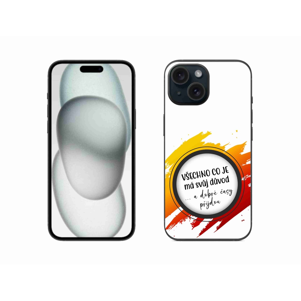 Gél borítás mmCase iPhone 15 készülékhez - idézet 3 fehér háttér