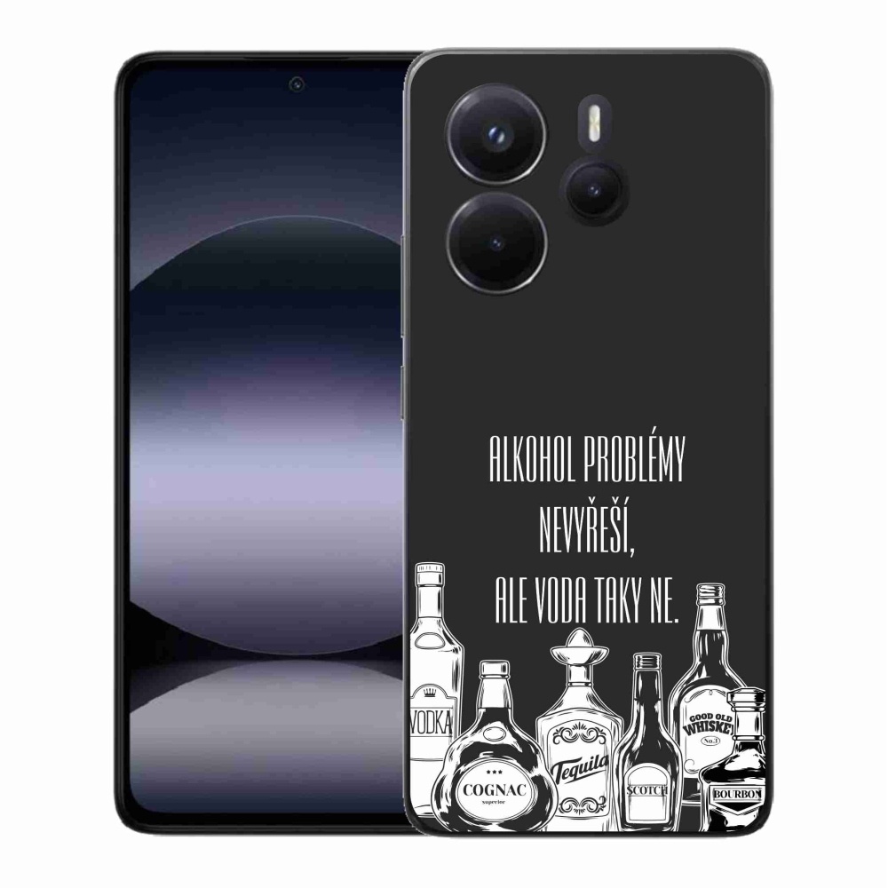 Gél borító mmCase a Xiaomi Redmi Note 14-hez - vicces szöveg fekete háttérrel