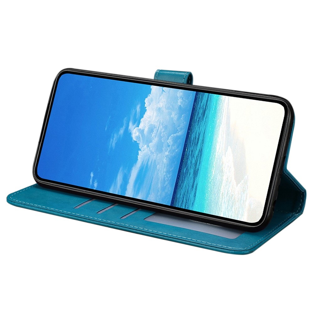 Virágos pillangó könyvtáska Google Pixel 10 Pro XL/Pixel 9 Pro XL - kék
